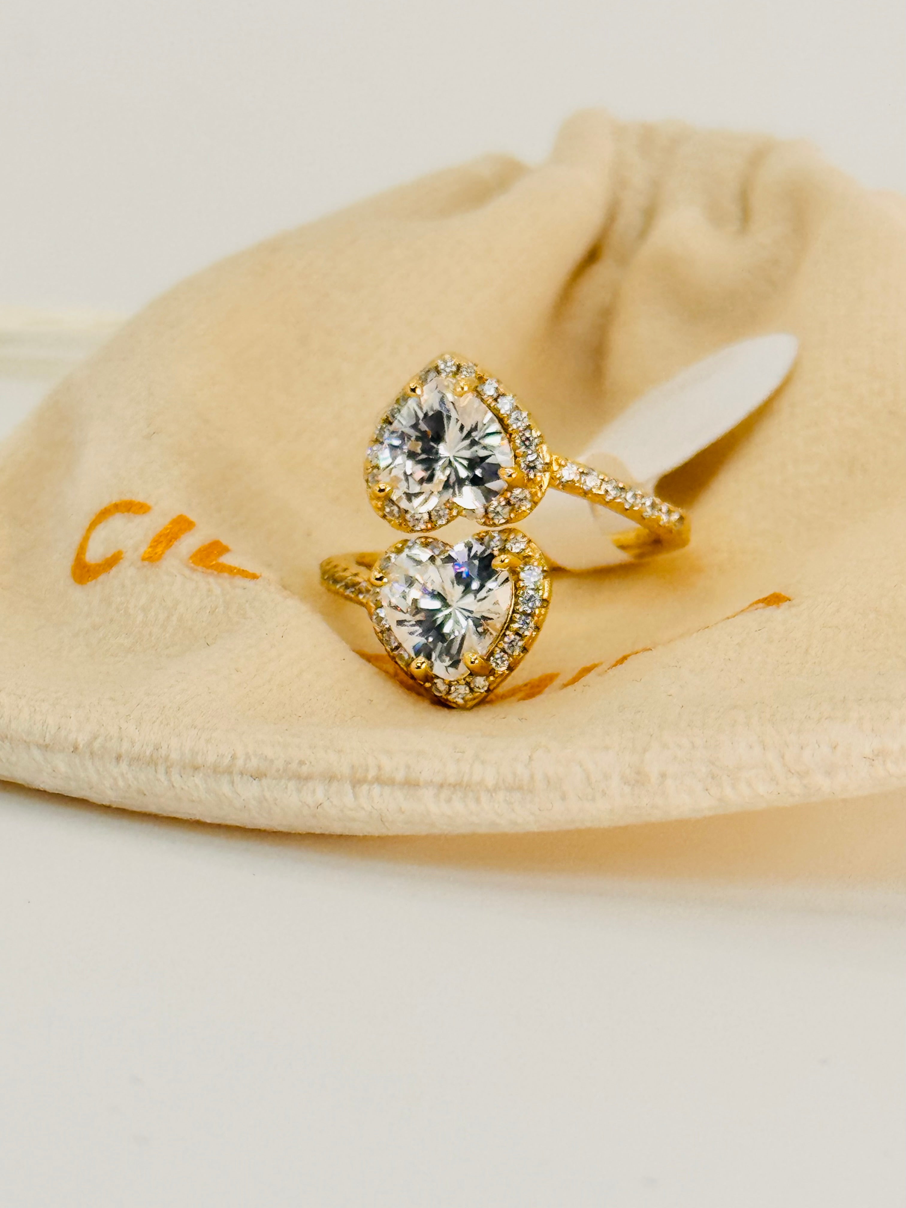 18kt Plated Yolked Hearts on Solid 925 Sterling Silver