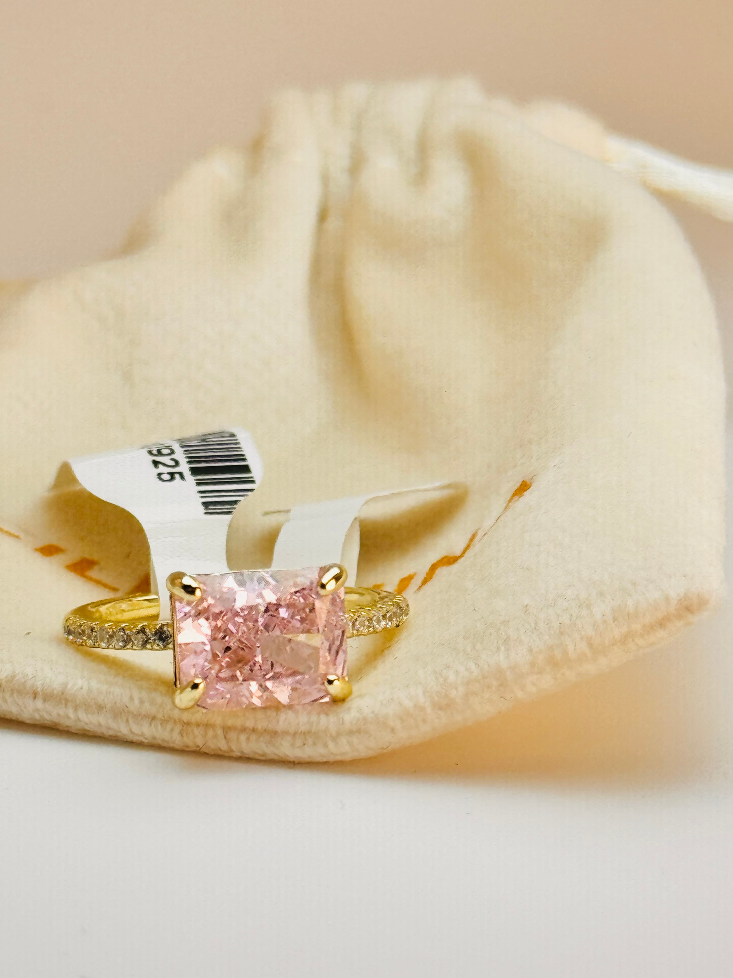 18kt East-to-West Pink Sapphire Simulant on Solid 925 Sterling Silver