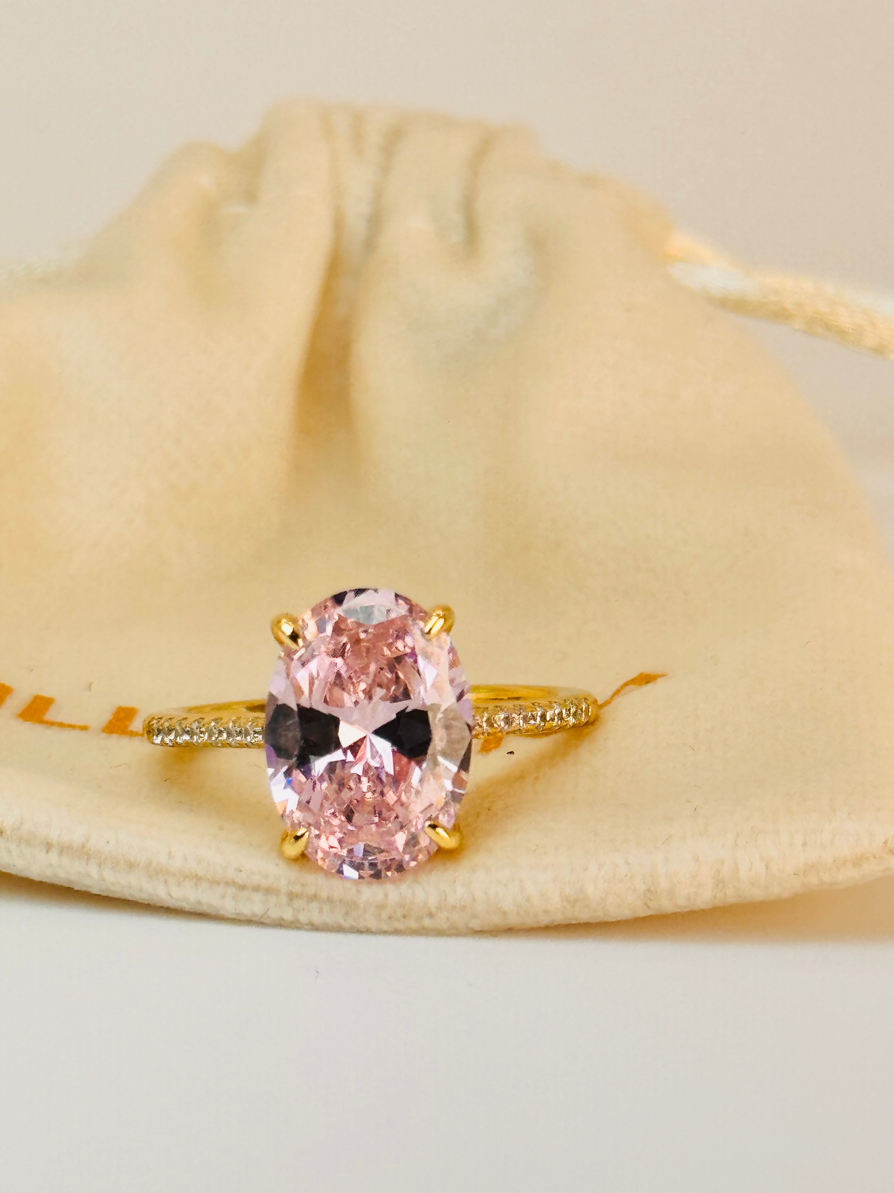 18kt Plated Pink Sapphire on Solid 925 Sterling Silver