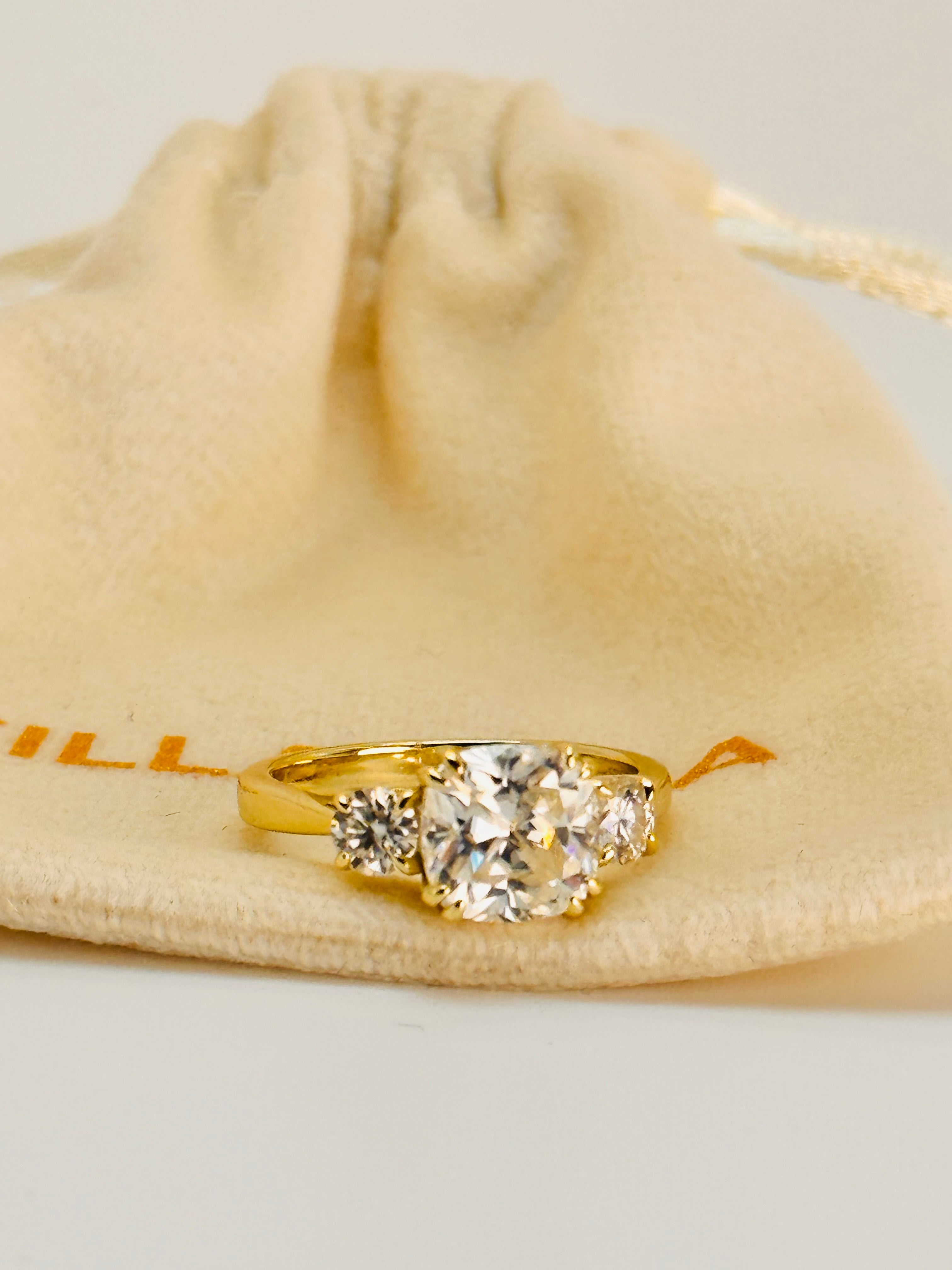 18kt Cushion Cut on Solid 925 Sterling Silver