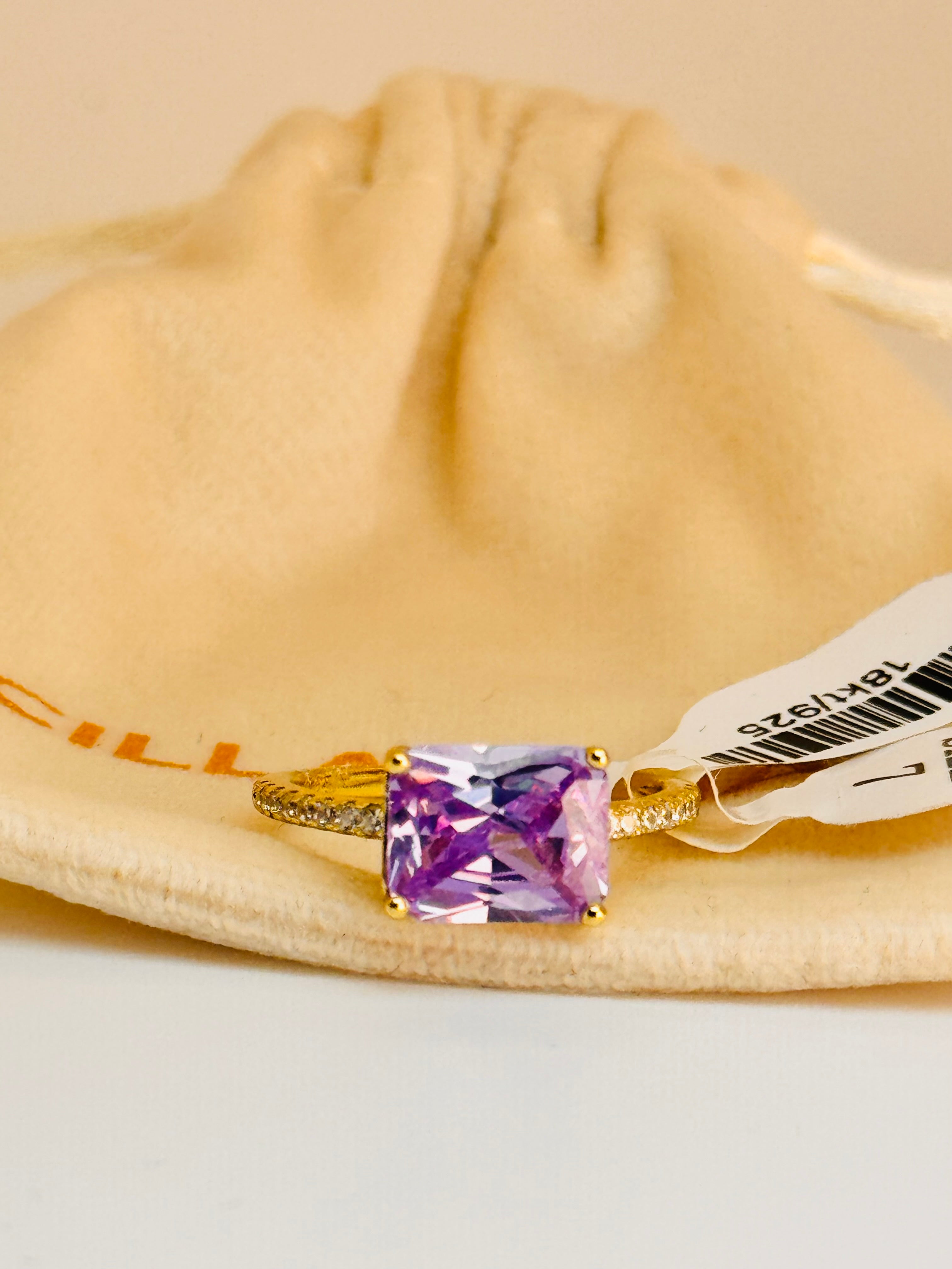 18kt Plated East-to-West Amethyst on Solid 925 Sterling